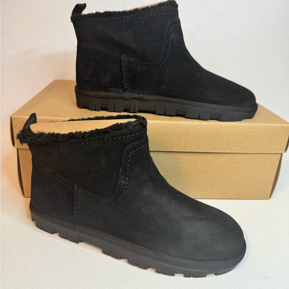 Lucky Brand Dweller Bootie black oiled suede casual classic comfy outdoor winter
